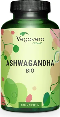 Produktbild von Vegavero Ashwagandha  | 180 Kapseln | 670 mg  Ashwagandha Pulver pro Kapsel | 2% Withanolide | vegan
