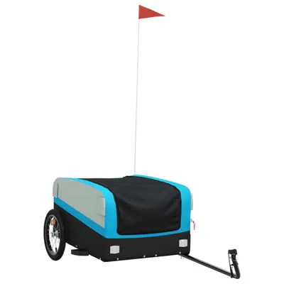 Produktbild von vidaXL Fahrradanhänger Schwarz und Blau 45 kg Eisen