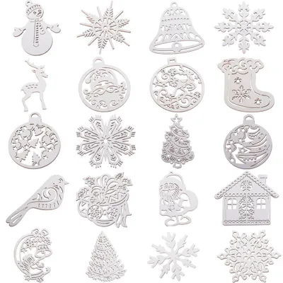 Produktbild von Holzdekorationen für Weihnachten für den Weihnachtsbaum 20 Stück Anhänger Kugeln Schmuck