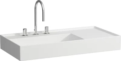 Produktbild von LAUFEN Kartell Waschtisch, 3 Hahnlöcher, ohne Überlauf, Ablage rechts, 900x460mm, H8103387571581