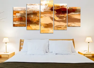 Produktbild von Akustikbild Abstrakt 200x100 cm Bilder Akustikschaum Hochleistungsschallabsorber Schallschutz Leinwand 5 tlg Wandbild Raumakustik Schalldämmung 0101-83