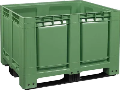 Produktbild von Palettenbox 1200x1000 mm versch. Farben - 3 Kufen - geschlossen : grün Farbe: grün