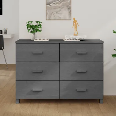Obrázok produktu pre vidaXL Príborník HAMAR Dark Grey 113x40x80 cm Masívne borovicové drevo
