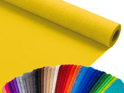 Produktbild von Primaflor Eventteppich PODIUM Gelb 2,00m x 4,00m - Meterware - Viele Farben - Schwer Entflammbarer B1 Messeteppich, Rutschfester Hochzeichtsläufer, Läufer für Hochzeiten & Events