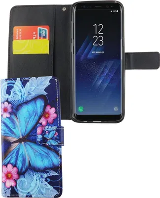 Produktbild von Handyhülle Tasche für Handy Samsung Galaxy S8+ Plus Blauer Schmetterling