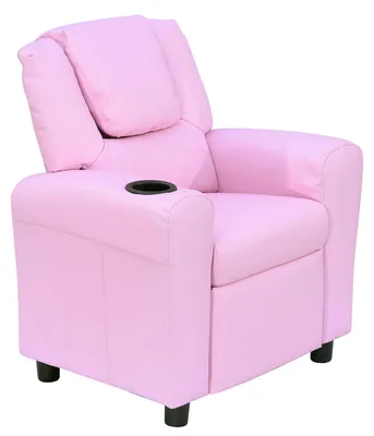 Produktbild von Kindersofa Kindersessel mit Fußstütze Armlehne Getränkehaltern verstellbare Rückenlehne Liegecouch Kindercouch Relaxsessel Kinder Sofa für 3-6 Jahre Jungen Mädchen Rosa