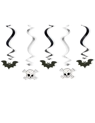Produktbild von 5 Swirls Fledermaus und Totenkopf