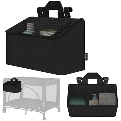 Produktbild von Lionelo Kinderbett-Organizer Sidepocket Medium, Hängender Bett-Organizer, Windeln, Babytücher, Für Kinderzimmer, 43x15x23 cm Schwarz