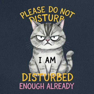 Produktbild von Please Do Not Disturb I Am Disturbed grumpy cat sarcastic gift Unisex Baby Lätzchen, Navy, Einheitsgröße