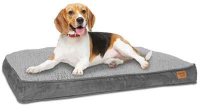 Produktbild von Hundebett Hundekorb Hundekissen 82 x 58 cm Waschbar & Rutschfest Happy Dreams M Grau ib style®
