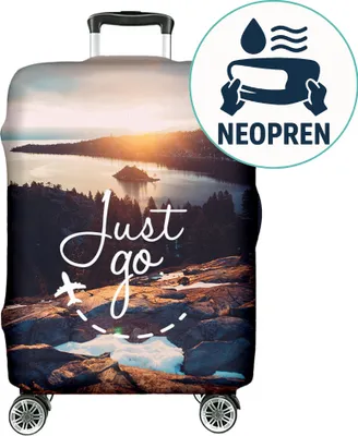 Produktbild von Kofferhülle 18-22 Zoll, Reise-Koffer Hülle Abdeckung Neopren, elastisch und waschbar, Kofferschutzhülle, Kofferbezug, Klein S (H45-55 W34-39 D20-25 cm) Just Go [083]