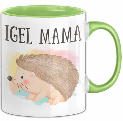 Produktbild von Igel Tasse Geschenk Igel Mama Geschenkidee Igel Besitzerin (Grün)