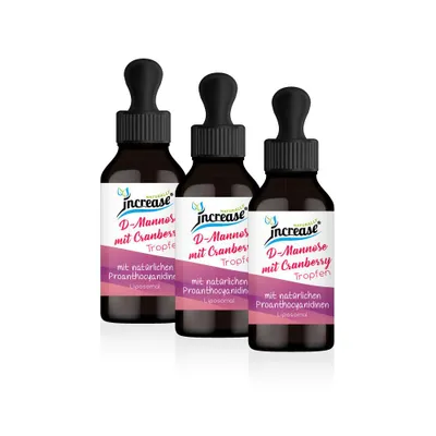 Produktbild von Nimm 3, zahl 2 Aktion Liposomale D-Mannose mit Cranberry Tropfen hochdosiert - 3000mg D-Mannose mit Cranberry pro Tag davon 25 mg Proanthocyanidine