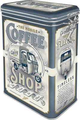 Produktbild von Retro Kaffeebehälter mit Aromadeckel - Vintage Design - 1,3 l - Mehrfarbig