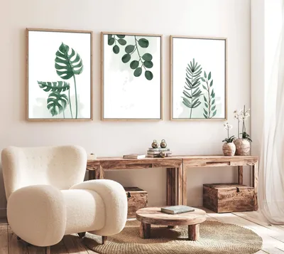 Produktbild von Wallity, Dekoratives gerahmtes MDF-Gemälde (3 Teile), 30 x 40 cm | 100% MDF (3 mm), Rahmen: 100% MASSIVHOLZ (2,5 cm) | Stilvolle Wanddekoration für jedes Zuhause.