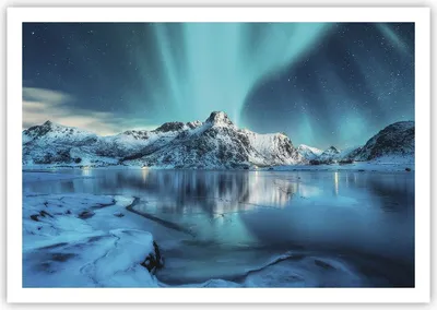 Produktbild von Poster - Poster ohne Rahmen - Morgendämmerung Polar Berge - 100x70 cm - Wand Bild - Wanddeko - Wandbilder - Kunstposter - Wandposter - Bilder - Kunstdruck - Wandbild - P2XAA100x70-4196