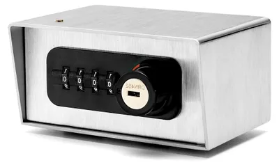 Produktbild von Schlüsseldepot 420 M Code | Robuster Schlüsselsafe mit Zahlenschloss | Aufbruchsicher | Für Außenbereich | Kompakte Größe | Edelstahl | Silber (V2A Edelstahl)