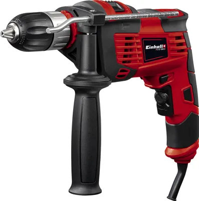 Produktbild von Einhell Schlagbohrmaschine TC-ID 1000 E Kit, 13 mm Metall-Bohrfutter, Drehzahl-Elektronik, Bohren & Schlagbohren, 16-teiliges Bohrer-Set, Bohrständer mit 43 mm Spannhals, Ergonomische Softgripflächen, inkl. Transporttasche