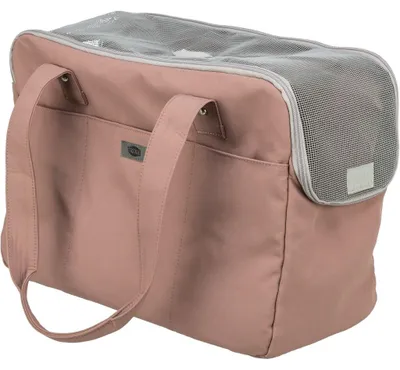 Produktbild von TRIXIE Rosafarbene Hundetragetasche Rosie mit Teddyplüsch und Kurzleine - rosa - 18 × 31 × 40 cm