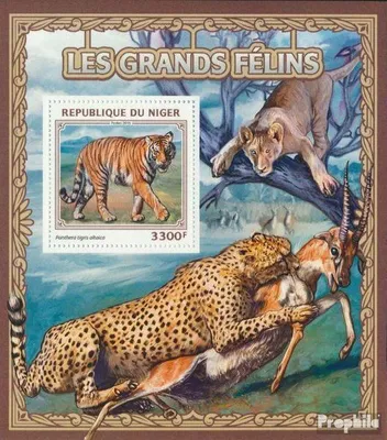 Produktbild von Briefmarken Niger 2016 Mi Block 621 (kompl. Ausg.) postfrisch Große Katzen