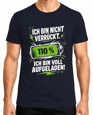 Productafbeelding van Ik ben niet gek, ik ben een statement. Sarcasme. Heren T-shirt, marineblauw, maat M