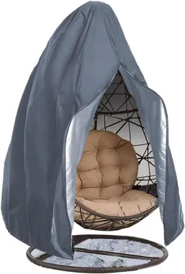 Produktbild von Hängende Eierstuhl-Abdeckung, wasserdichte Abdeckung, 420D Oxford, volle Abdeckung, Schaukelstuhl-Abdeckung, 230 x 200 cm, wasserdichte Gartenmöbelabdeckung für Eierstühle (Grau)