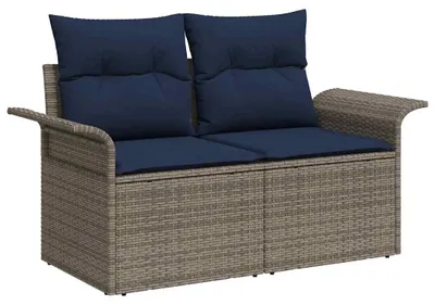 Produktbild von vidaXL Garten-Sofa mit Kissen 141 x 62 x 69 cm Poly-Rattan