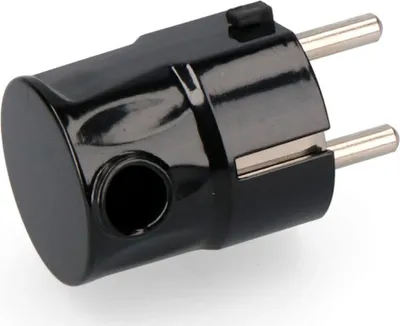 Produktbild von Edm Seitlich Schrumpfender Schuko-stecker T/tl 4.8 Mm Schwarz One Size / EU Plug Schwarz One Size