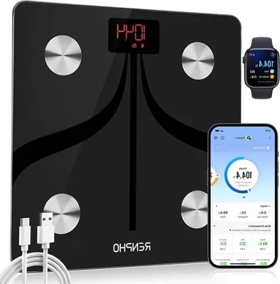 Obrázek produktu pro Bluetoothová váha, vysoce přesná, dobíjecí váha, monitor tělesného složení, aplikace pro smartphone