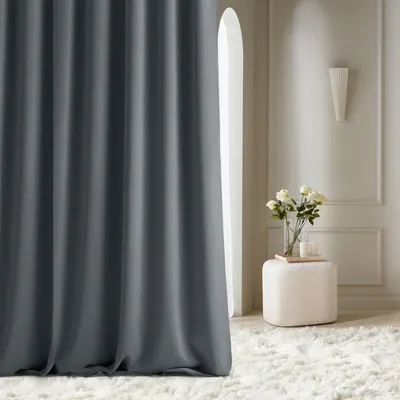 Produktbild von ROOM99 Vorhang mit Kräuselband Aura 180 x 250 cm Dunkelgrau, 1 Stück