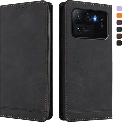 Produktbild von Hülle für Xiaomi Mi 11 Ultra, Retro Kunstleder Ständer Klapphülle mit Kartenfächer und Magnetische Schwarz