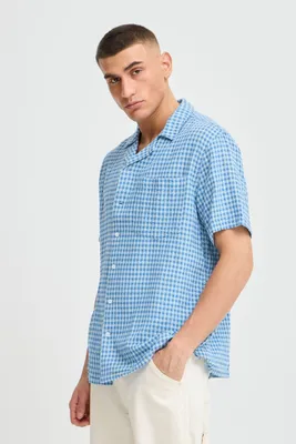 Image de Chemise à manches courtes pour homme Solid SDORLANDO, 100 % coton, coupe décontractée