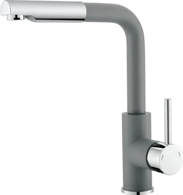Obrázok produktu pre Kuchynská batéria – vysokotlaková jednopáková batéria – výsuvná a otočná – nerezová oceľ – Moonlight Grey – výška 29,7 cm – pripojenie 3/8 palca, MODERNO TINA