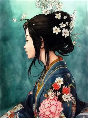 Produktbild von Leinwandbild Geisha I 84x116 cm