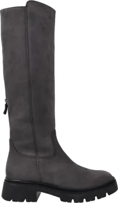 A single gray boot is shown against a white background.