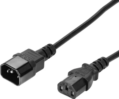Produktbild von TPFNet 5er Pack Netzkabel Kaltgeräte-Verlängerung, Stecker an Kupplung, schwarz, 1,8m