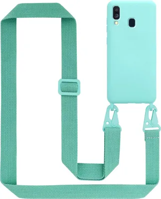 Obrázek produktu pro Cadorabo Ochranné pouzdro pro Samsung Galaxy A40 Case v tyrkysové barvě Pouzdro na mobilní telefon s řetízkem Délka nastavitelného popruhu na šňůru