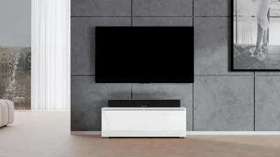 Produktbild von AX LIVING Weißes TV Board Loriano 100 cm Lowboard weiß Matt/Hochglanz