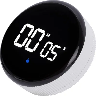 Obrázek produktu pro Digitální kuchyňská minutka Magnetická odpočítávací minutka s velkým LED displejem USB dobíjecí Snadné vaření Pečení Studium Cvičení Bílá
