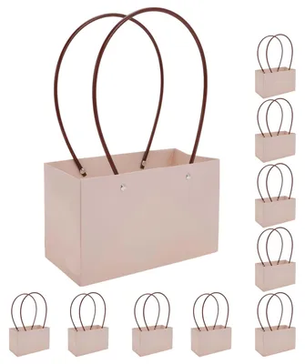 Produktbild von Blumenbeutel 10 Stück - Tragetaschen für Geschenke - Wiederverwendbar - 22 x 11 x 13,5 cm
