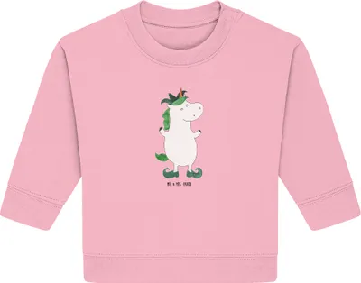 Produktbild von Mr. & Mrs. Panda Organic Baby Pullover Einhorn Joker 6. - 12. Monat - Baumwolle Pink - Geschenk, Unicorn, Gaukler, Bullover, Hofnarr, Einhörner, Mittelalter