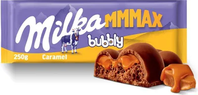 Zdjęcie produktu dla Czekolada mleczna Milka Bubbly Caramel napowietrzona 250 g