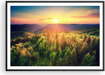 Produktbild von Gerahmtes Poster - Schwarzer Rahmen - Berge Natur - 100x70 cm - Wand Bild - Wanddeko - Wandbilder - Kunstposter - Wandposter - Bilderrahmen - Bilder - Kunstdruck - Wandbild - P2BAA100x70-3697