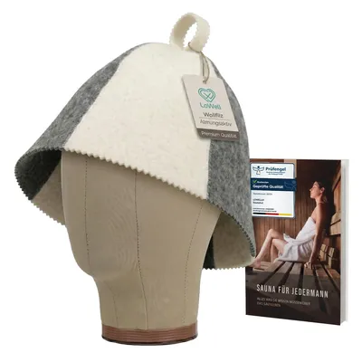 Immagine prodotto di Cappello da sauna Lowell in feltro, motivo grigio/bianco, per uomo e donna