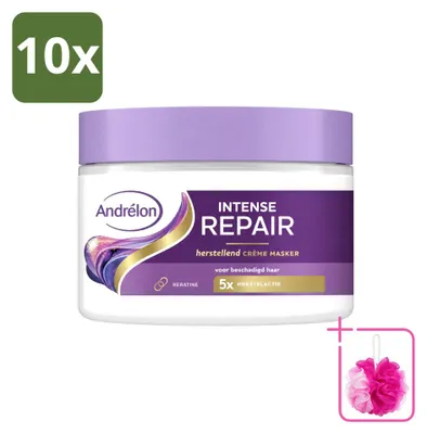 Obrázok produktu pre 10 kusov masky na vlasy Andrélon Intense Repair s keratínom – 300 ml – balenie