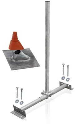 Produktbild von PremiumX BASIC SAT TV Dachsparrenhalter 100cm Mast Blei-Antennenziegel Set