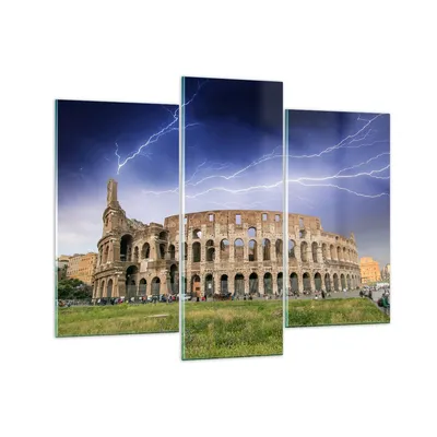 Produktbild von Bilder auf glas - Italien Architektur Kolosseum Tourismus - 130x100cm - Glasbilder - Wandbilder - Kunstdruck - Wanddekoration aus Glas - Glas Bilder - Wandbild auf Glas - GCB130x100-2505