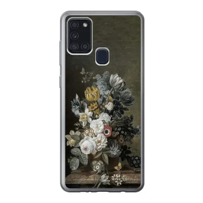 Produktbild von MuchoWow® Handyhülle Schutzhülle Hülle für Samsung Galaxy A21s Stilleben mit Blumen - Alte Meister - Malerei Silikon Softcase Handy Hülle - Hartschale