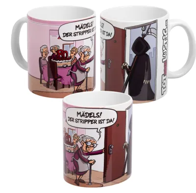 Produktbild von Tot aber lustig Tasse - Der Stripper ist da! Michael Holtschulte Kaffeetasse Becher Kaffeebecher aus Keramik 320 ml