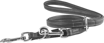 Produktbild von Verstellbare Echtleder Hundeleine Glendale Schwarz